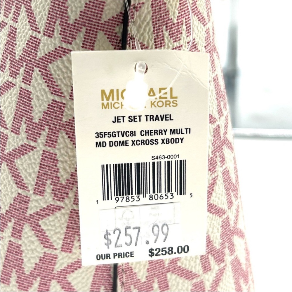 Michael Kors Medium Dome Jet Set Travel Xbody Bag Cherry Multi - Picture 10 of 10